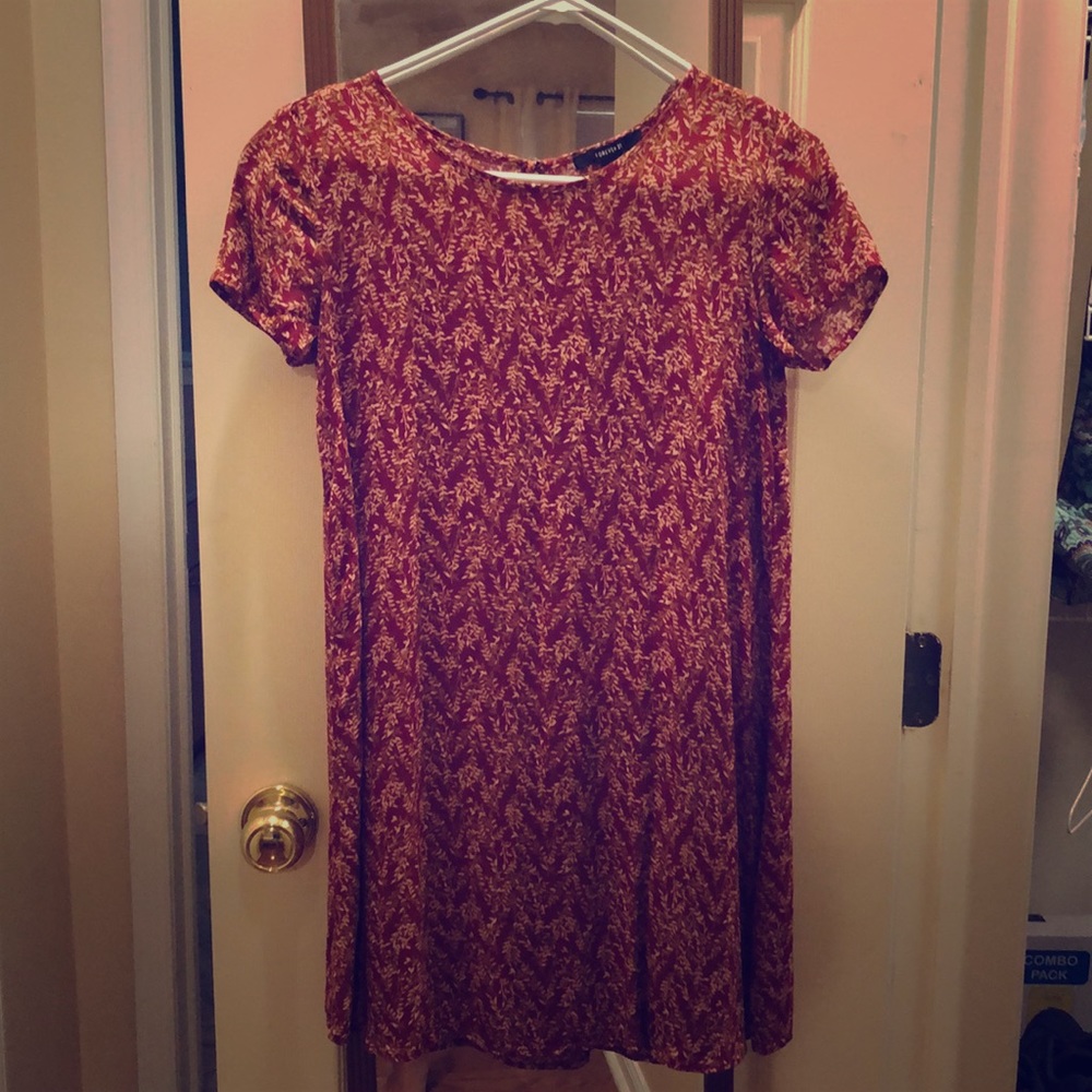 Short sleeve rayon blend dress